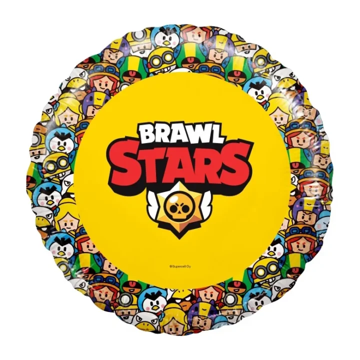 Шар, круг 46 см с рисунком, Brawl Stars желтый
