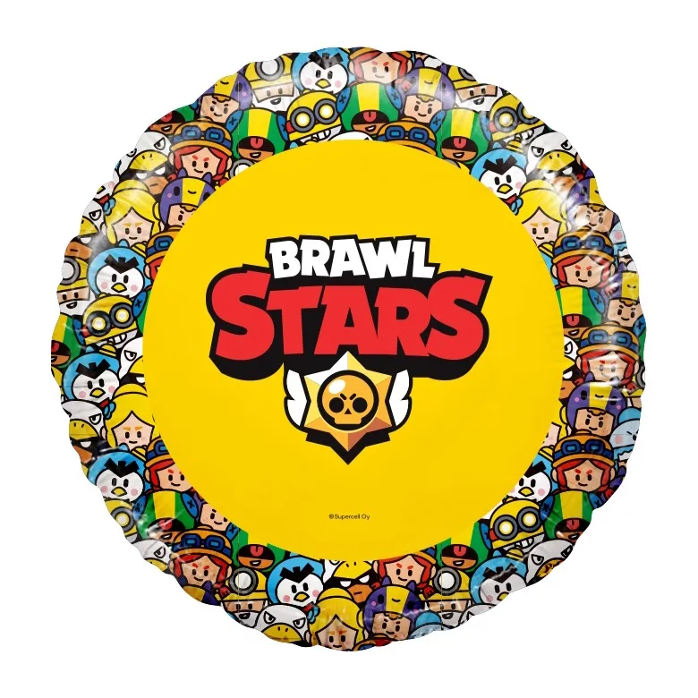 Шар, круг 46 см с рисунком, Brawl Stars желтый